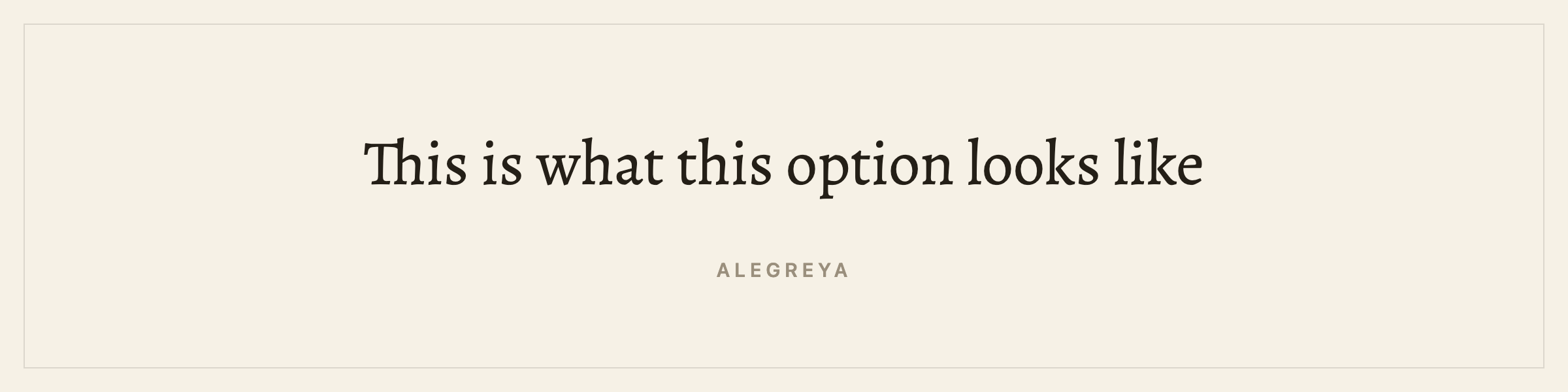 Sample sentence in Alegreya