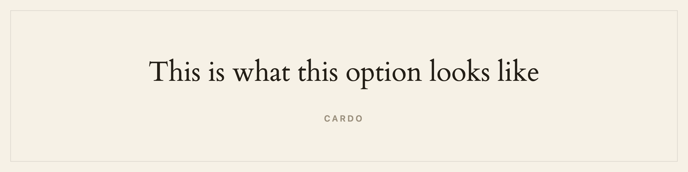 Sample sentence in Cardo