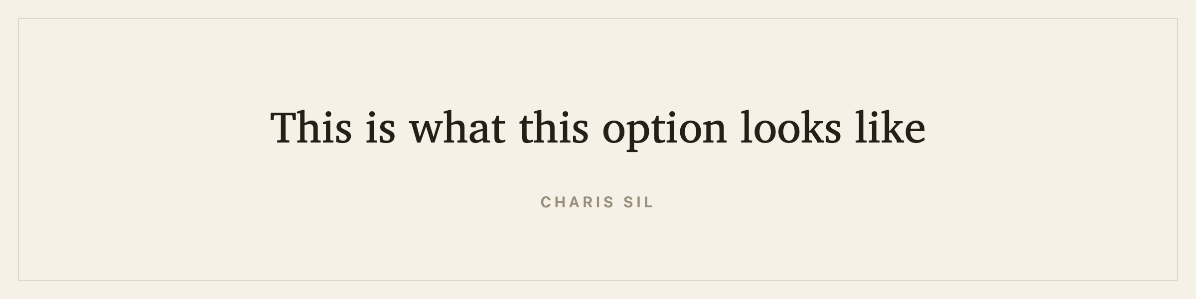 Sample sentence in Charis SIL