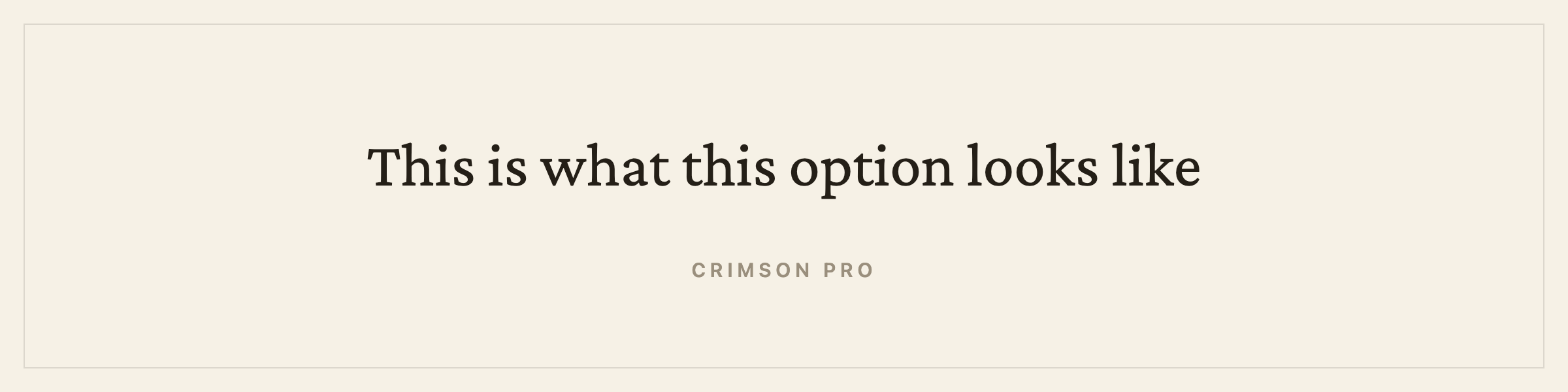 Sample sentence in Crimson Pro