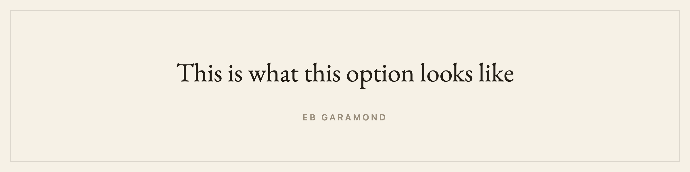 Sample sentence in EB Garamond