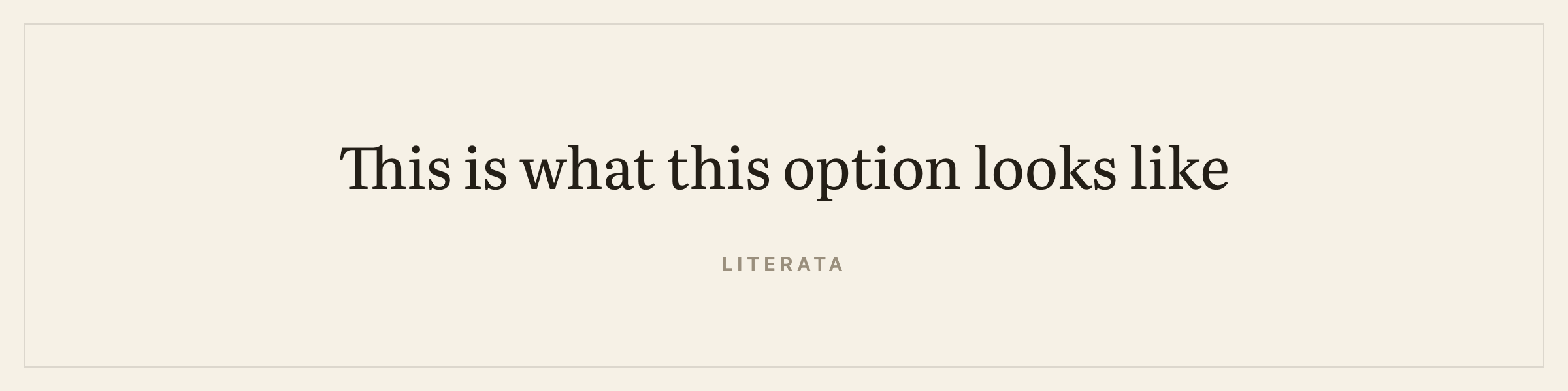 Sample sentence in Literata