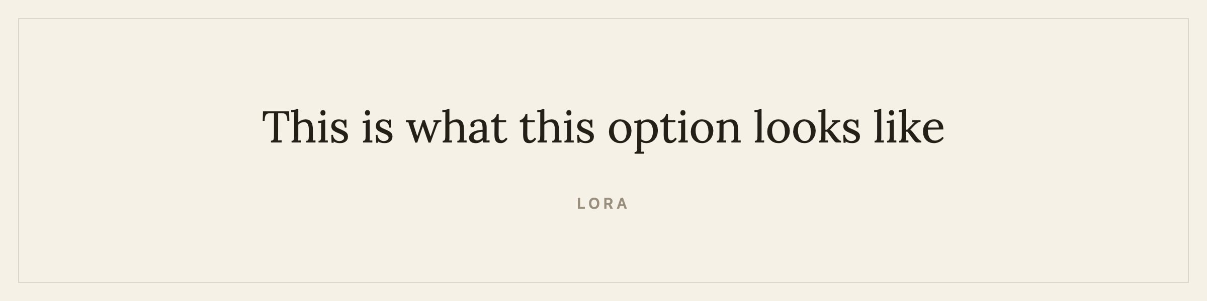 Sample sentence in Lora