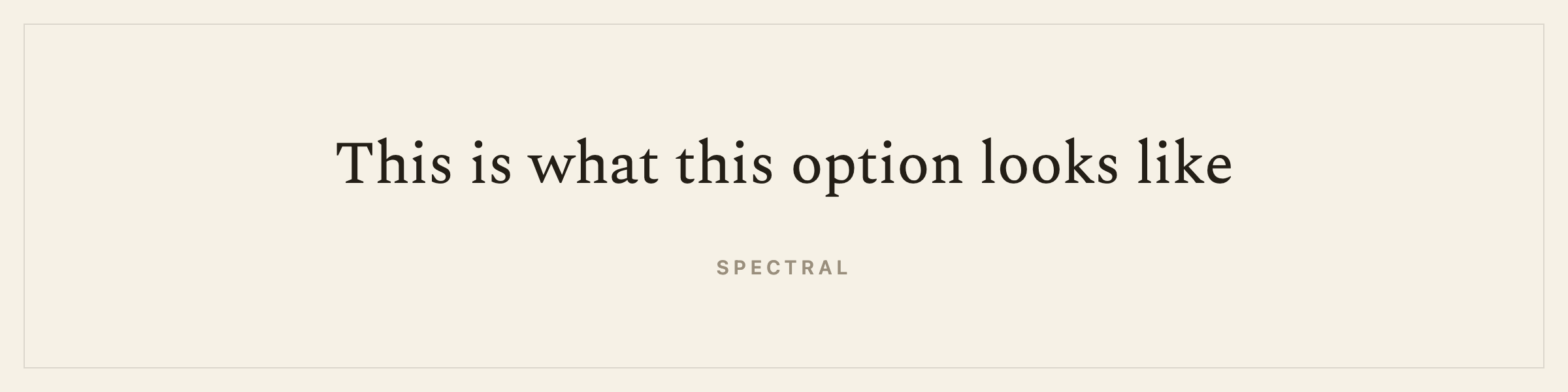 Sample sentence in Spectral